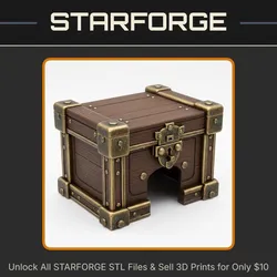Medieval Treasure Chest Hide for Small Pets and Reptiles StarForge Kits 3D Print STL File