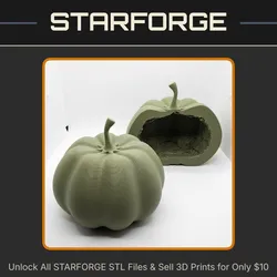 Pumpkin Shaped Decor with Hidden Compartment for Valuables (Requires Pausing During Print) StarForge Kits 3D Print STL File