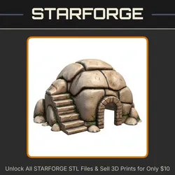 Rocky Igloo Staircase Pet Hide for Small Animals StarForge Kits 3D Print STL File