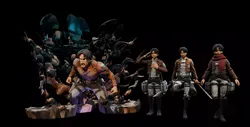 Attack on Titan 3D Characters Eren Levi Mikasa 3D print model