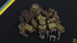Cartoon viking city asset Polygonal Style