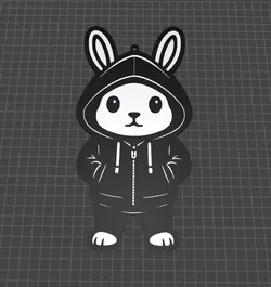 Cool Bunny Hoodie Keychain