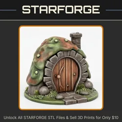 Fairy Garden Whimsical Hobbit House with Stone Path StarForge Kits 3D Print STL File