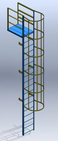 fire escape with railing