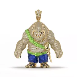 Iced Shark Pendant sharkman Iced 3d model 3D print model