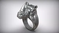 Rhinoceros African Savannah Animal Silver Ring 3D print model