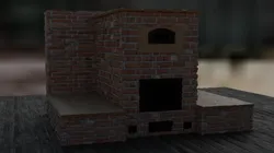 3d model brick stove
