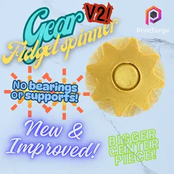 Gratis Other STL indir - Gear Fidget Spinner V2 - PrintForge Official