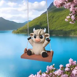 Home Decorations & Ornaments STL Download - Highlandcow on a Swingby 3DJPDESIGNS