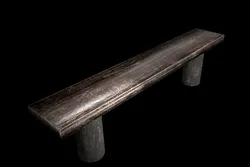 old wooden bench low poly Free