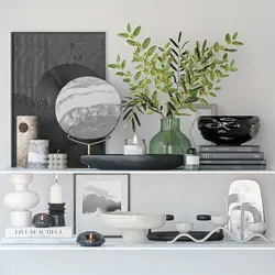 shelves with decor