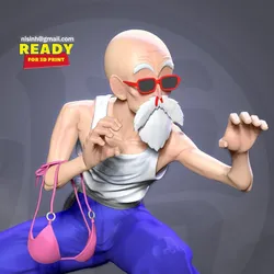 master roshi - ready to fight 3D Print Model in Man 362798