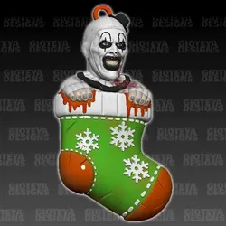 Sculptures & Artworks STL indir - Xmas Socks Terrifier - Gioteya Designs