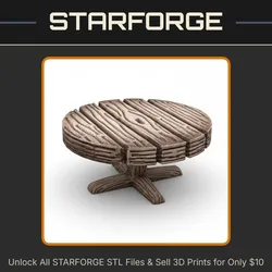28mm DND Round Table Fantasy Terrain Miniature for Tavern Scenes StarForge Kits 3D Print STL File
