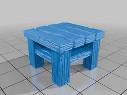 28mm DND Square Wooden Tavern Table Fantasy Terrain Miniature for Tabletop Gaming StarForge Kits 3D Print STL File