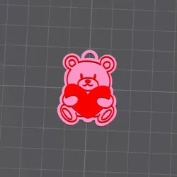 Bear with heart keychain