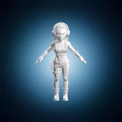 DJ Girl With Headphones Stylized Female Character Figurine 3D print model