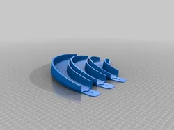 Hot Wheel Track 90 deg Turn, 10 deg Bank w/ Improved Joiner (100mm, 150mm, 200mm Radius)
