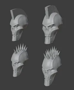 necron punk heads 3D Print Model in Other 363855