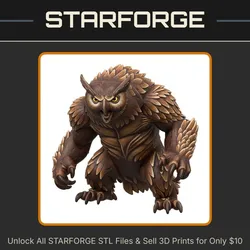 28mm DND Owlbear Creature Feathers Claws Beak Aggressive Stance Beast StarForge Kits 3D Print STL File