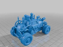 28mm Vehicle Gears Pipes Engine Vintage Wheels Retro Design StarForge Kits 3D Print STL File