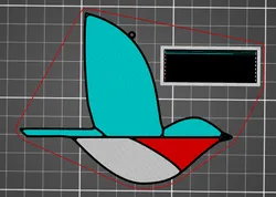 Bluebird (wing up) - Stained Glass Suncatcher Remixed