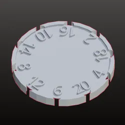 Coin die (D20) Moneda dado (D20)