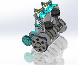 Engine with Assembly with motion study in solidwork
