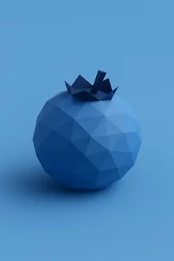 Low Poly Blueberry 3D Model