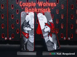 Romantic Wolf Couple - Hueforge Bookmarks