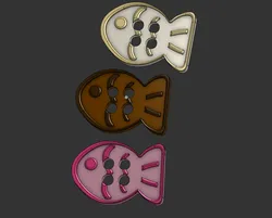 SEWING BUTTON CHOCOLATE FISH 2cm with 4 HOLES