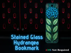 Stained Glass Hydrangea - Hueforge Bookmark