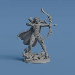 3D printer bestanden | 3MF | Elf Archer Miniature - Female Ranger Scout STL Tabletop