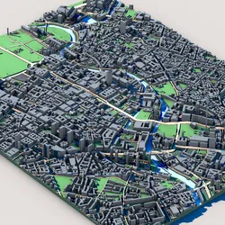 Berlin Cityscape 3D Model – Brandenburg Gate & TV Tower Skyline – Printable German Capital