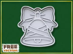 Christmas Bell with Leaves Cookie Cutter