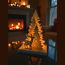 Christmas Decor Scene with LED tealight holder