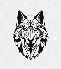 Geometric Wolf Head – Minimalist Polygon Art