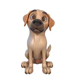 Labrador Retriever Figurine – 3D Printable Friendly Dog Model