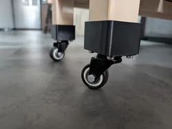 Wheel caster mount for IKEA Norden gateleg table