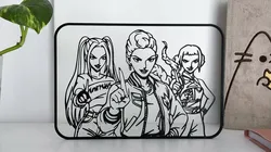 K-Pop Demon Hunters Line Art w/ Stand