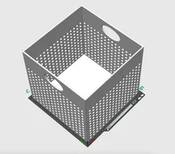 Multi-use Bin with Grid/Circle Pattern.