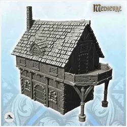 Other STL Download - Medieval wooden house with large terrace and fireplace (14)by Hartolia Miniatures