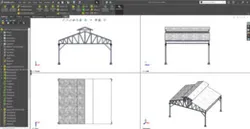 Rooftop Truss Structure with Sheet Roofing