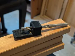 Drill jig for 8mm dowels in 19mm plank