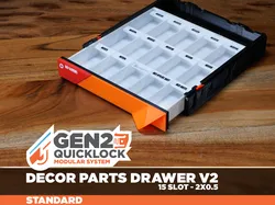 GEN2 185-2W-0.5H Decor Parts Drawer V2 - 15 Slot