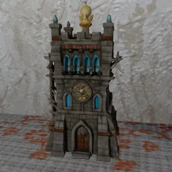 Medival Clock tower with scaffolding FDM ready nosupport terrain stategy