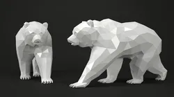 wild bear low-poly low-poly