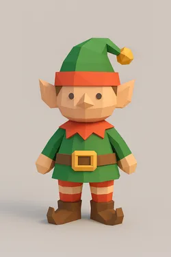 Low Poly Elf 3D Model