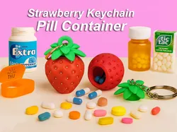 Strawberry Keychain Pill Container