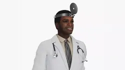 African American Male Doctor with Medical Tools Rigged for Maya 3D model
